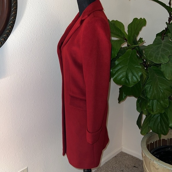 Ralph Lauren Women’s Single Breast Crimson Wool Blend Dress Over Coat Size 8 - Picture 9 of 16